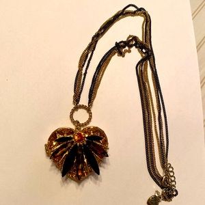 Betsey johnson leopard heart locket necklace.